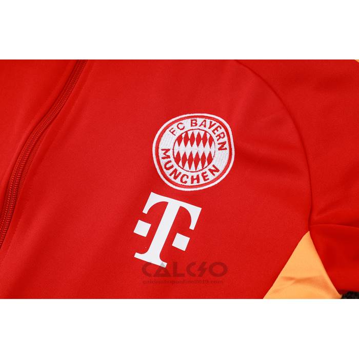 Tuta da Track di Giacca Bayern Monaco Bambino 2024-2025 Rosso Giallo
